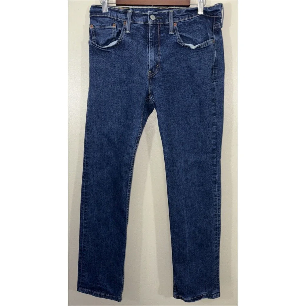 Levis 514 Jeans Mens 33 X 32 Slim Straight Blue Cotton Denim Medium Wash